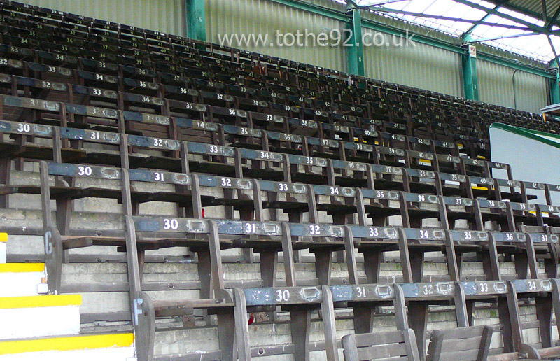 Wooden Seats in the Grandstand, Home Park, Plymouth Argyle FC