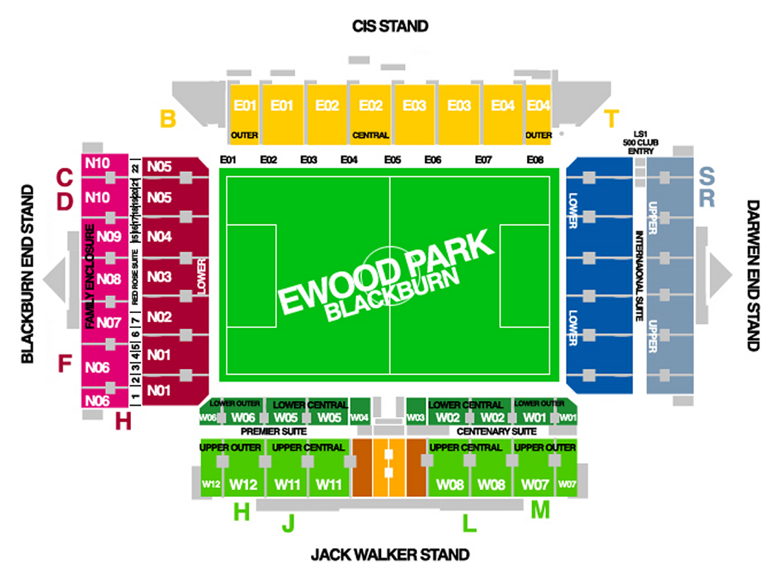 Ewood Park seating plan
