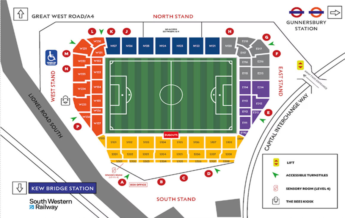 Gtech Community Stadium seating plan