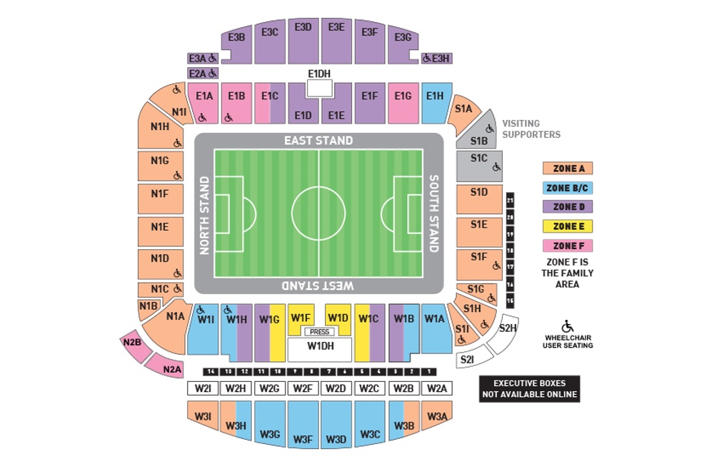 American Express Stadium seating plan