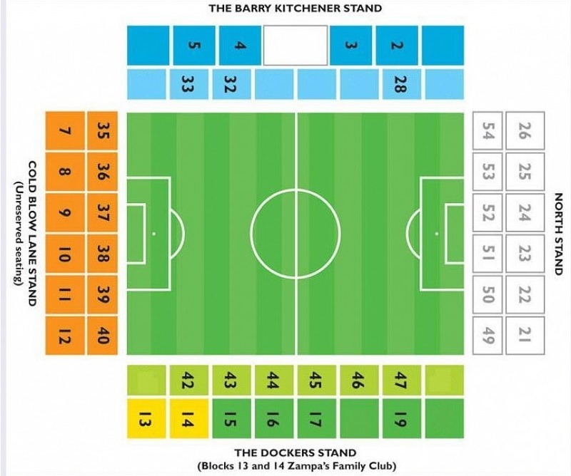 The New Den seating plan