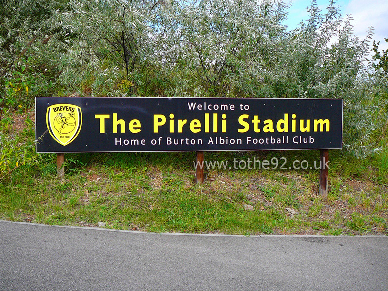 Entry Sign, Pirelli Stadium, Burton Albion FC