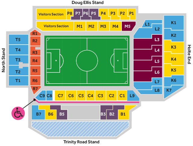 Villa Park seating plan