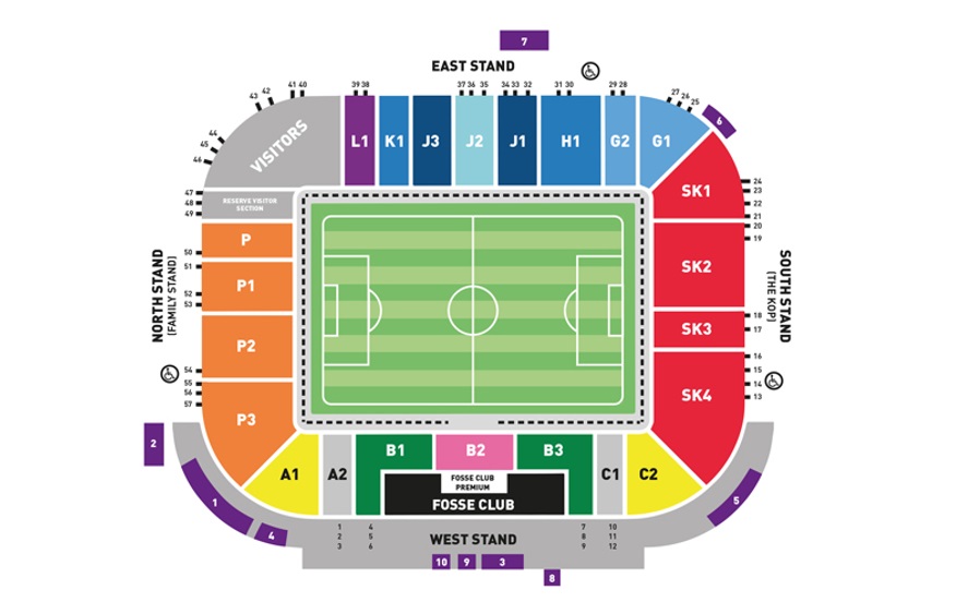 King Power Stadium seating plan