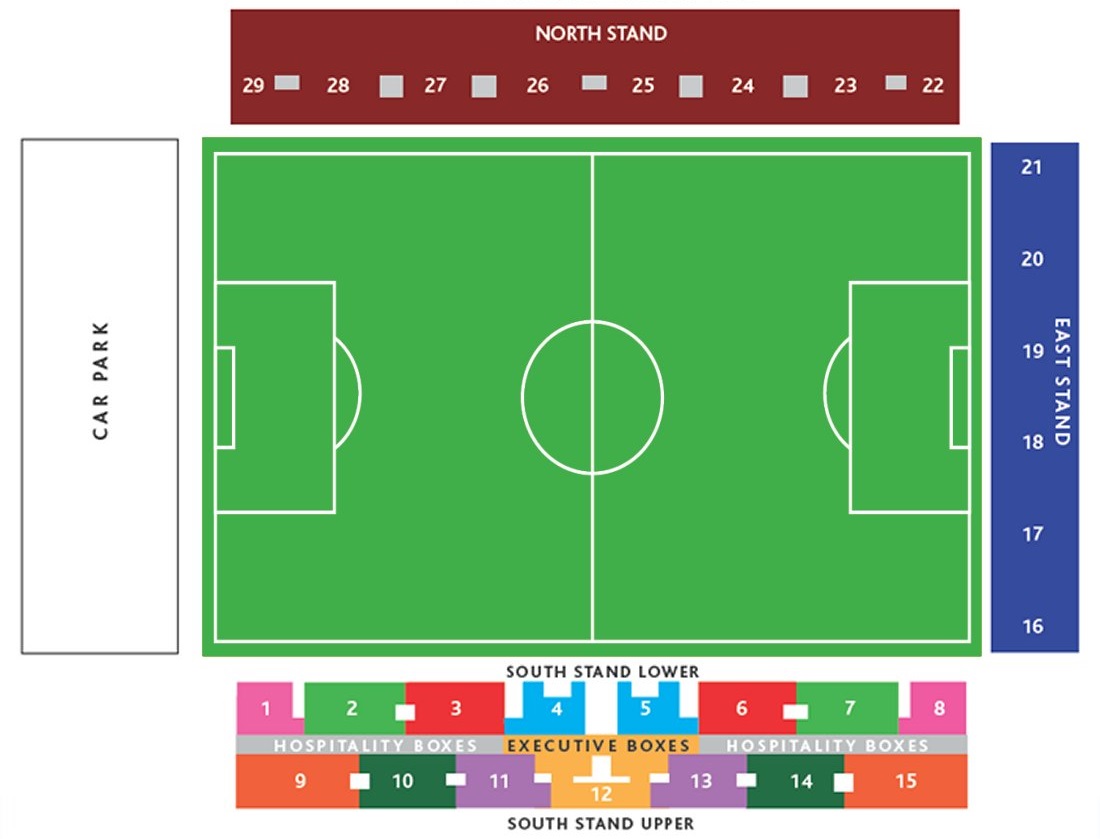 Kassam Stadium seating plan