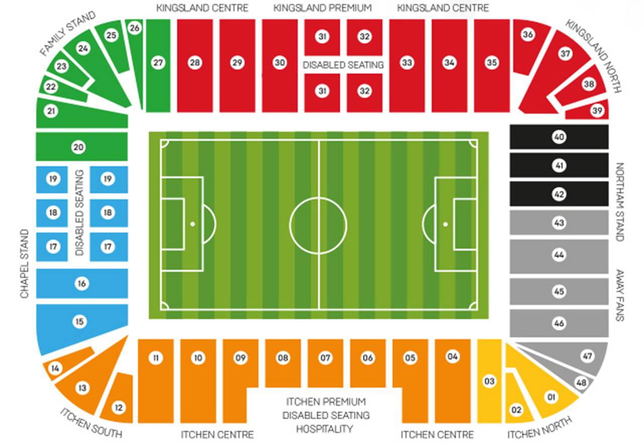 St Mary's Stadium seating plan