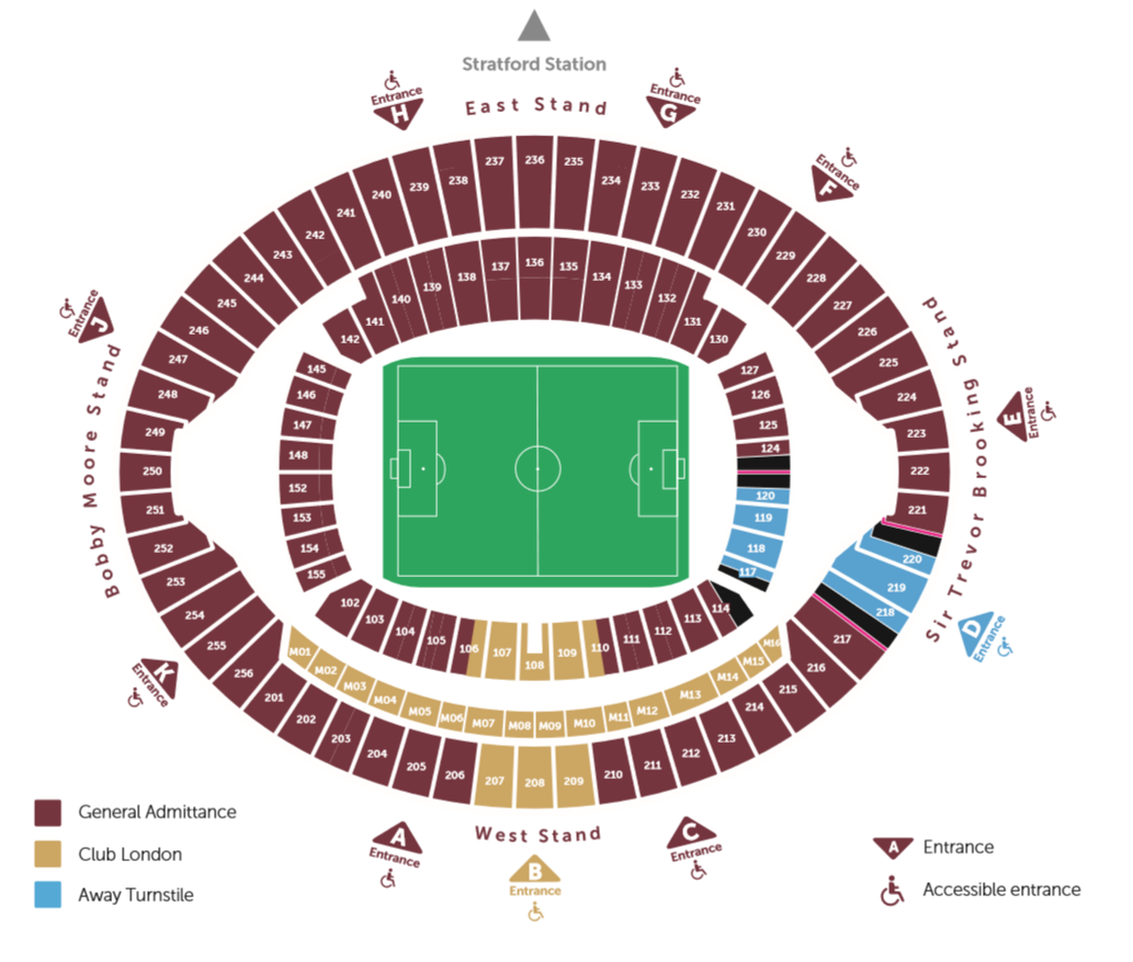 London Stadium seating plan